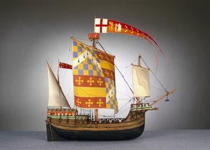 Model af et stort engelsk skib, eller tandhjul fra ca. 1485