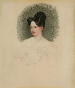 Ufærdigt portræt af Marianne Cregoe Colmare (senere Mrs Baurton Bennett) c.1833-34 (miniature på elfenben monteret på kort) af English School English School