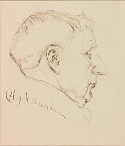 Portræt af George Horton (blæk på papir (klistret på kort)) af Enoch Henryk Glicenstein