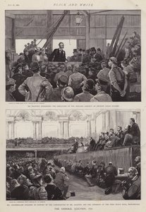 Scener fra den britiske valgkampagne i 1892 (litho)