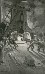 Den 40-tons damphammer på arbejde i Woolwich Arsenal
