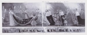 Kongen og Dronningens processioner, kroning af kong Edward VII og dronning Alexandra, Westminster Abbey, London