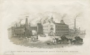 Burslem - fabrik af Enoch Wood & Sons": stålgravering, nd [?19. århundrede] af Enoch Wood