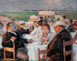 Stor og mager Detalje, der forestiller et maleri af overvægtige - Maleri af Rico della Leonessa (Løvvinde) (1865-1921) 1899 olie på lærred - Rom Galleria d