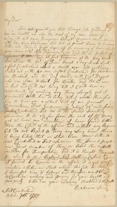 Brev til Allice Jones, Concord, Massachusetts, 7. oktober 1755 (pen og blæk på papir) af Ephraim Jones