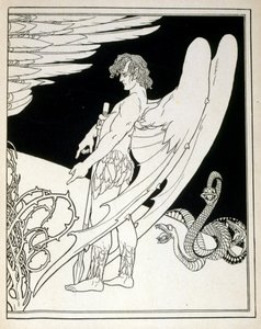 En kæmpe engel fra bogen Juda illustreret af Ephraim Moses Lilien (1874-1925). Lilian betragtes som faderen til den zionistiske ikonografi, skabt i Jugendstil (tysk art nouveau) stil. Han illustrerede 