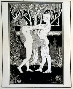 Adam og Eva (uskyld), fra bogen Juda illustreret af Ephraim Moses Lilien (1874-1925). Lilian betragtes som faderen til den zionistiske ikonografi, skabt i Jugendstil (tysk art nouveau) stil. Han illustrerede 