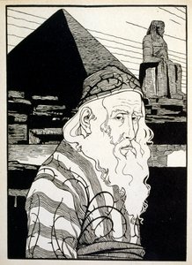 Påske, fra bogen Juda illustreret af Ephraim Moses Lilien (1874-1925). Lilian betragtes som faderen til den zionistiske ikonografi, skabt i Jugendstil (tysk art nouveau) stil. Han illustrerede 