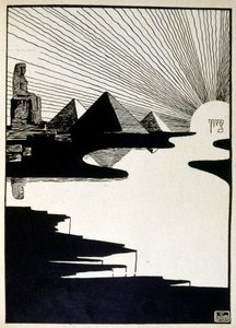 Påskefest, fra bogen Juda illustreret af Ephraim Moses Lilien (1874-1925). Lilian betragtes som faderen til den zionistiske ikonografi, skabt i Jugendstil (tysk art nouveau) stil. Han illustrerede 