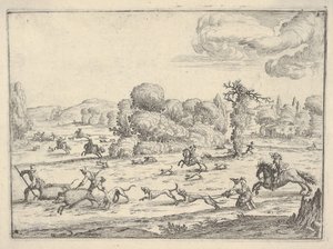 Ornejagt i landskab, ca. 1620-38.