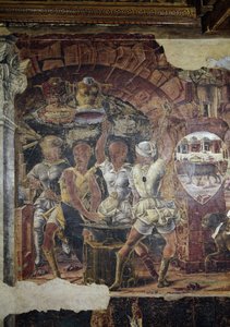 Allegori af september, detalje af Vulcans triumf, syn på hans smedjedetalje - fresko af Ercole de 