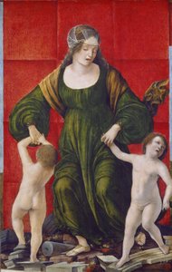 Hustru til Hasdrubal og hendes børn, ca. 1490-3 (tempera på poppelpanel) af Ercole de Roberti