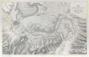 Kort over den amerikanske hærs operationer i Mexicodalen i august og september 1847 under den mexicansk-amerikanske krig. af Erhard Schieble