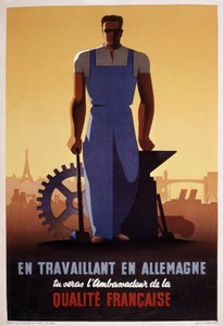 Fransk propagandaplakat for STO (tvangsarbejdsorganisation oprettet i 1943 under den tyske besættelse af Frankrig) af Eric Castel