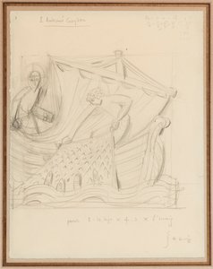 Kristus og det mirakuløse udkast til fisk, december 1933 (blyant på papir) af Eric Gill