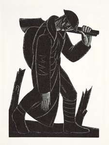 Westward Hoe!, efter en tegning af David James af Eric Gill