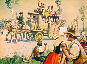 En vogn på vejen mellem Paris og Versailles i 1787