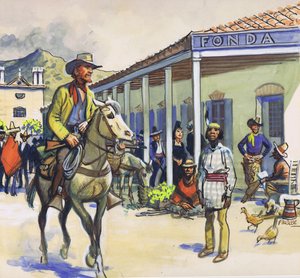 La Fonda, Santa Fe (gouache på papir)