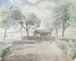 Flyveplads, ca. 1942 af Eric Ravilious