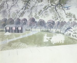 Demonstrer en pistol af Eric Ravilious