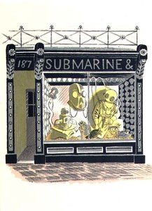 The Marine Suppliers, trykt af Curwen Press, fra High Street, af J.M. Richards, udgivet af Country Life, 1938 (sæt med 24) af Eric Ravilious