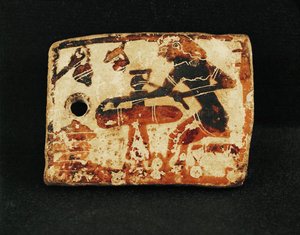 En pottemager sidder ved sin drejeskive ... af Erich Lessing