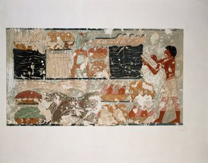 En skriver, der registrerer nubisk hyldest ... af Erich Lessing