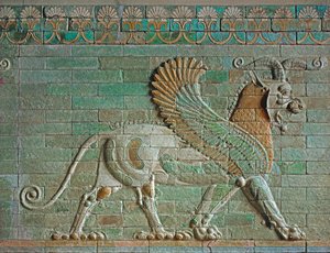 Bevinget løve med vædderhoved og griffens bagben ... af Erich Lessing