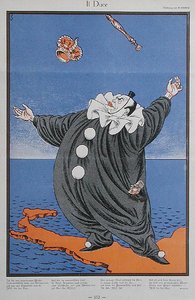 Karikatur af Benito Mussolini (1883-1945), fra magasinet 