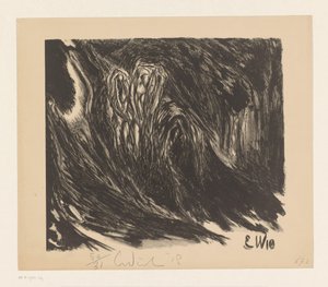Abstrakt komposition Das Trinklied vom Jammer der Erde (Li Tai Po) (original titel) af Erich Wichmann (signed by artist)