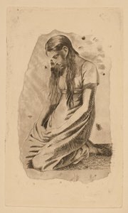 Knælende ung pige af Erling Eckersberg