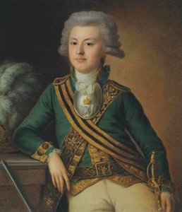 Portræt af Yakov Ivanovich Likhachov, sekondløjtnant for Semyonovsky Life-Guards Regiment, 1792 af Ermolay Dementyevich Kamezhenkov