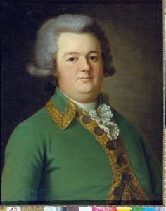 Portræt af Vasily Ivanovich Likhachev (?). Peinture de Ermolai Dementevich Kamezhenkov (1760-1818), Huile Sir Toile af Ermolay Demetyevich Kamezhenkov