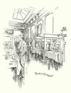 Det gamle London: Restaurant of the Cock Tavern (litografi) af Ernest (after) Coffin