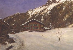 Chalet i sneen