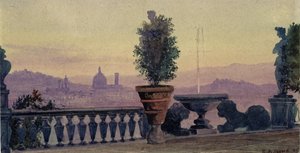 En udsigt over Firenze fra de omkringliggende bakker, 1904 af Ernest Arthur Rowe