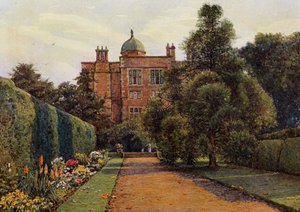 Doddington Hall, nær Lincoln (farve litho) af Ernest Arthur Rowe