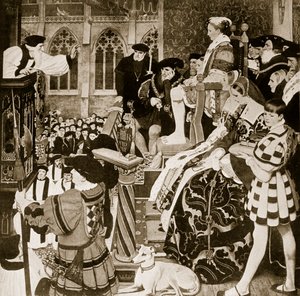 Latimer prædiker for Edward VI, illustration fra "Hutchinson