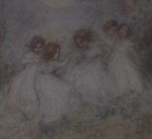 Fem små piger af Ernest Charles de Belle