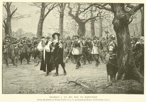 Charles I på vej til henrettelse