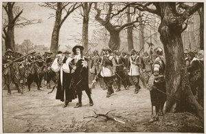 Charles I på vej til henrettelse, illustration fra 