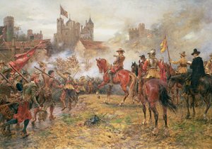 Cromwell ved Storming of Basing House af Ernest Crofts