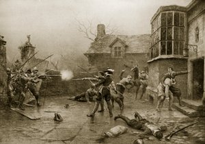Den sidste stand af Gunpowder Conspirators, 1606, illustration fra 
