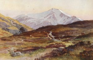Ben Lui, i april, fra Strath Fillan (farvelitografi)