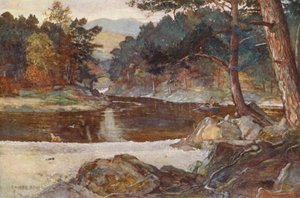 Floden Tummel ved Pitlochry (farvelitografi)