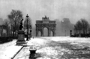 Tuilerierne under sne og karruselbuen, Paris, 1931. af Ernest Flammarion