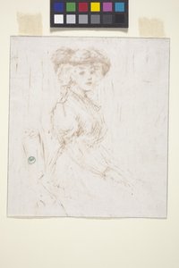 Siddende kvinde (monoprint)