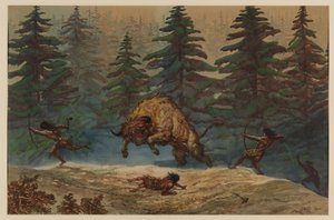 Jagt på en bison, 1871 af Ernest Henry Griset