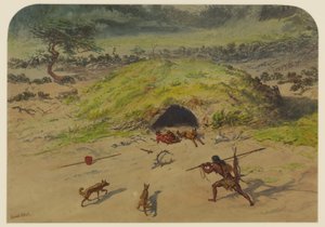 Forhistorisk scene, 1871 af Ernest Henry Griset