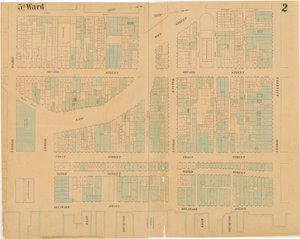 Maps of the City of Philadelphia, bind 1, plade 2, 1860 (håndkoloreret gravering)
